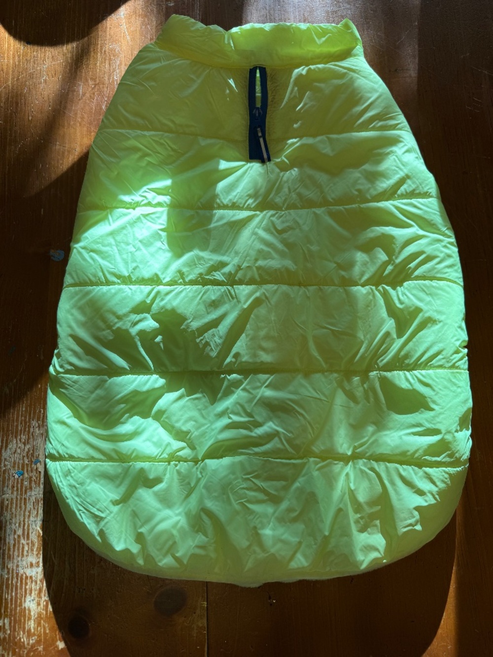 Neon Yellow Puffy Dog Vest